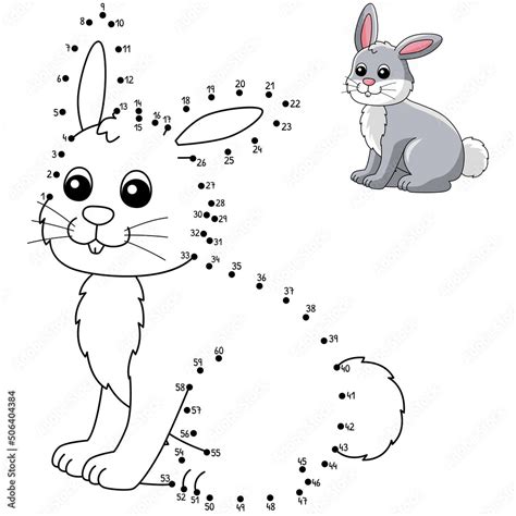 Dot To Dot Rabbit Coloring Page For Kids Vector De Stock Adobe Stock