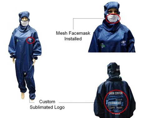 Iso 4 Cleanroom Esd Safe Clothing With Attached Hood Boots And Facemask