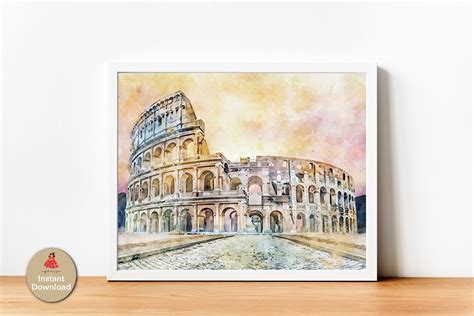 Colosseum Rome Rome Italy watercolor Colosseum Italy | Etsy