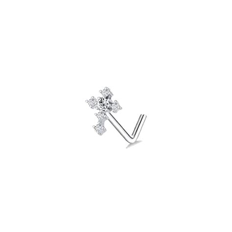 Piercing Au Nez L 12 Silver Clou De Nez En Forme De L 20G Anneau De