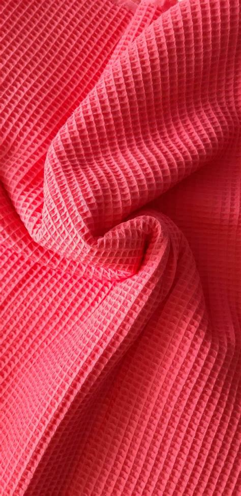 Dark Coral Cotton Waffle Pique Fabric Waffelpique Etsy