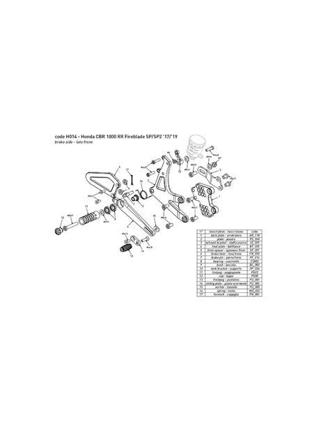 Estriberas BONAMICI RACING Para HONDA CBR 1000 RR SP SP2 2017 2019