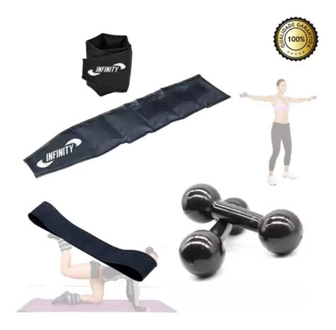 Kit Ginastica Tornozeleira Kg Halter Kg Mini Band Forte Frete Gr Tis