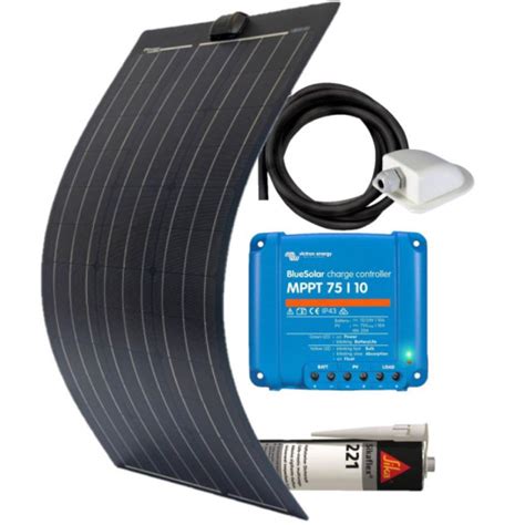 Panneau solaire noir 200W en kit complet avec régulateur MPPT VICTRON