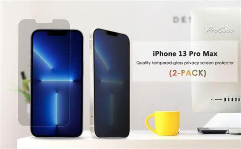 [2 Pack] Procase Iphone 13 Pro Max Privacy Screen Protector 9h Anti Spy Dark