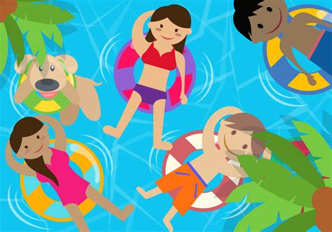 Children Pool Party In The Summer 152730 Vector Art at Vecteezy