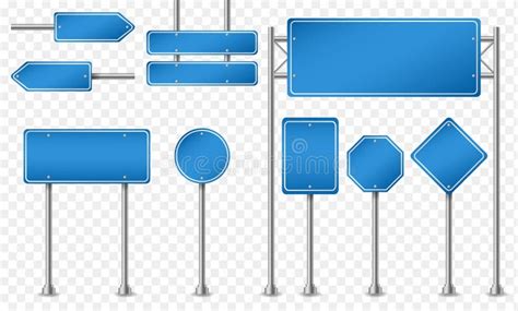 Grupo De Sinais De Estrada Azuis Ilustra O Do Vetor Ilustra O De