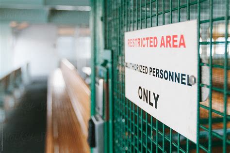 Restricted Area Authorized Personnel Only Sign On A Secured Area Of