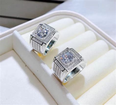 Mẫu Nhẫn Nam Kim Cương Nhân Tạo Moissanite