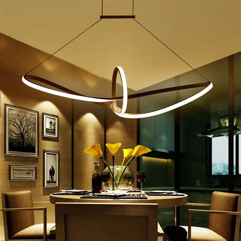 New Creative Modern LED Pendant Lights Kitchen Acrylic Metal Suspension