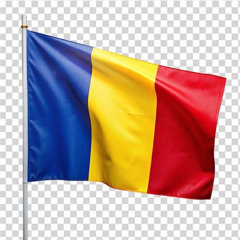 Premium PSD Romania National Flag Waving Isolated On Transparent