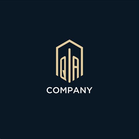 QA initial monogram logo with hexagonal shape style, real estate logo ...