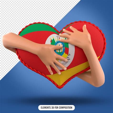 Premium Psd Hands Hugging Heart Shaped Pillow