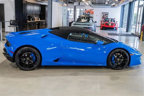 2019 Lamborghini Huracan Spyder Rwd 9k Blu Le Mans Paint Techno Pack 20 Giano Wheels