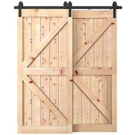 SMARTSTANDARD 6 6FT Heavy Duty Double Door Sliding Barn Door Hardware