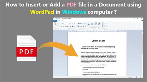 How To Insert Or Add A PDF File In A Document Using WordPad In Windows