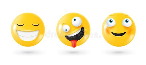 Goofy Face Emoticon 3d Vector Emoji Isolated On White Background Stock