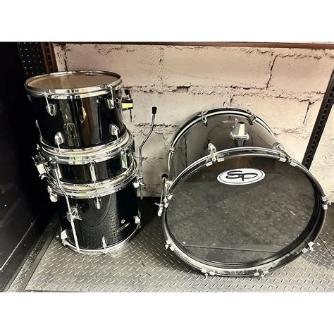 Used Sound Percussion Labs 4 PIECE DRUM SET Drum Kit Black | Guitar Center