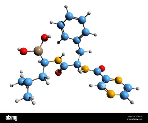 3D image of Bortezomib skeletal formula - molecular chemical structure ...