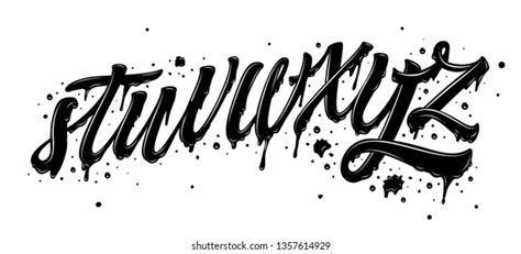 Graffiti Font Spray Paint Effect Alphabet Stock Vector (Royalty Free ...