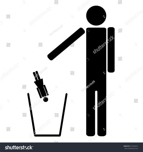 Man Throws Out Recycle Bin Woman Stock Vector Royalty Free 247294531