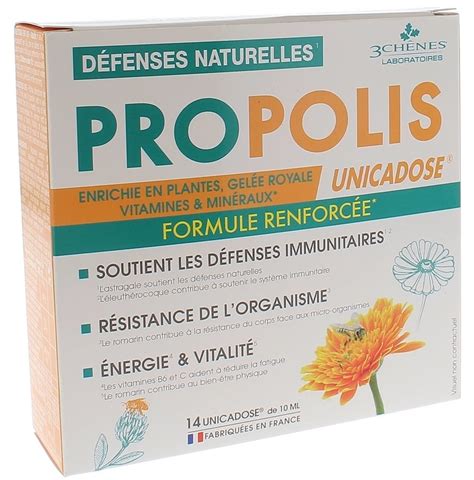 Complément alimentaire défenses naturelles unicadose propolis 3 Chênes