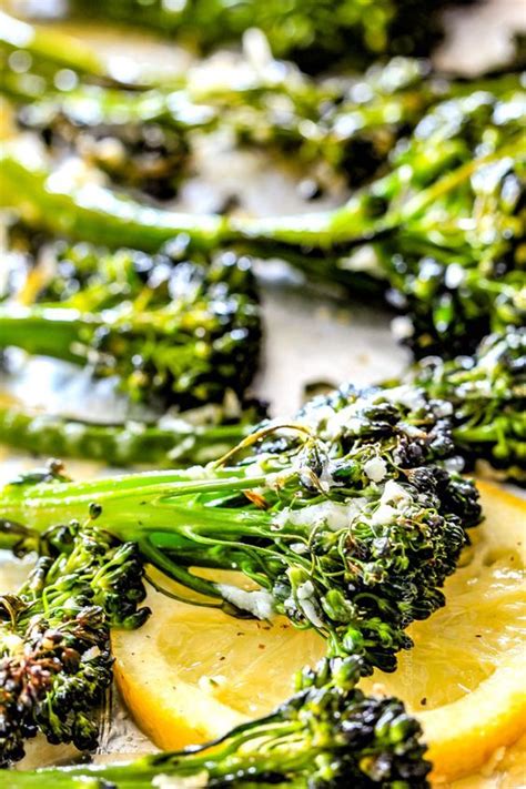 Roasted Parmesan Lemon Garlic Broccoli Or Broccolini Is Bursting With