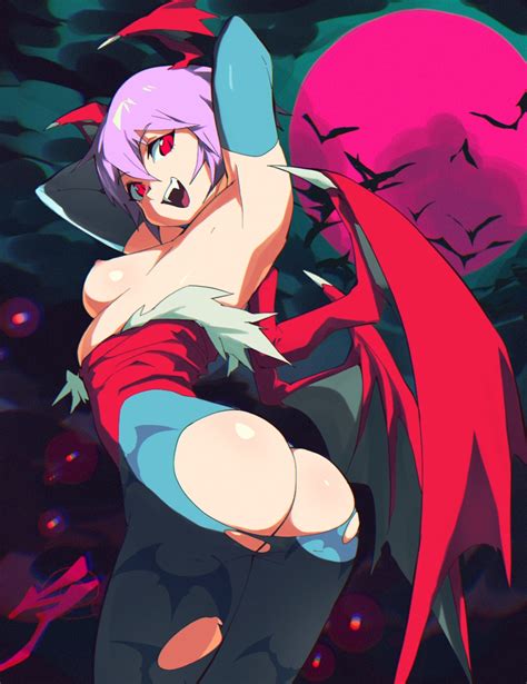 Rule 34 Aetherion Art Clothing Darkstalkers Female Lilith Aensland Nipples Ripped Clothing