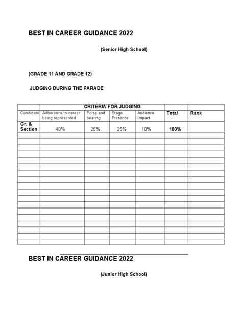 Criteria For Judging In Best In Attire Pdf