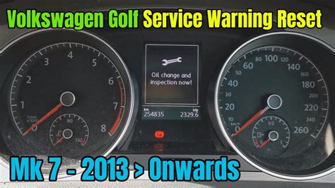 How To Reset Oil Service And Inspection Warnings Volkswagen Golf Mk7 Youtube