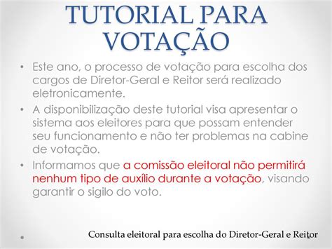 Consulta Eleitoral Para Escolha Do Diretor Geral E Reitor Ppt Carregar