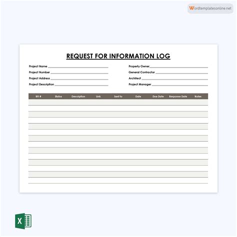 Free Request For Information Rfi Templates Excel Word