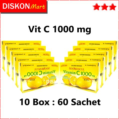 Sachet Vitamin C Mg Sidomuncul Minuman Serbuk Suplemen Vitamin