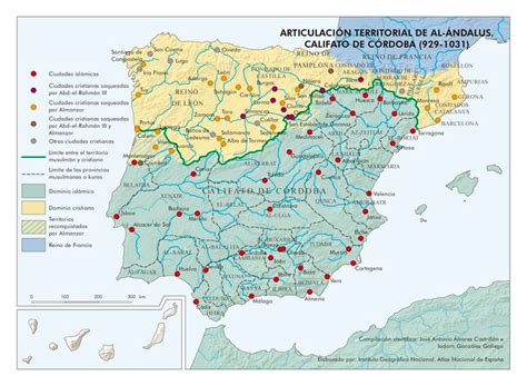 Mapa de articulación territorial de Al Ándalus Califato de Córdoba