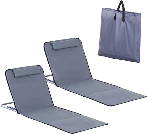 Outsunny Lot de 2 Tapis de Plage rembourré Lot de 2 Matelas de Plage