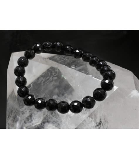 Pulsera Bola Mm Turmalina Negra Facetada Prominer Minerales