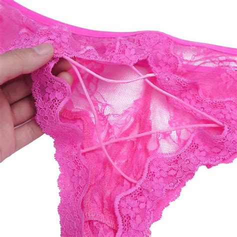 Buy Men Lingerie Lace See Through Open Butt Bikini Briefs Underwear At Affordable Prices — Free