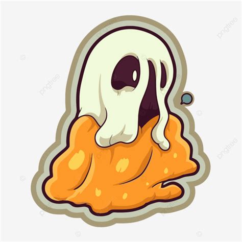 Ghost Sticker In Cartoon Smudge Design Vector Ghostface Sticker