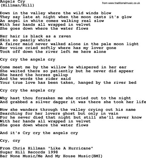 Angels Cry, by The Byrds - lyrics with pdf