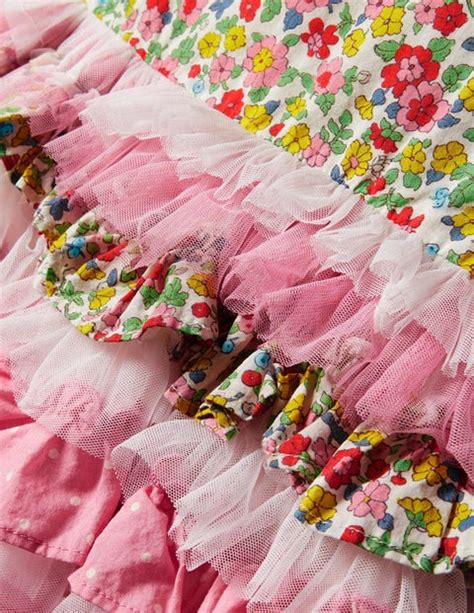 Robe en tulle à volants Motif Ditsy Floral formica ivoire Boden FR