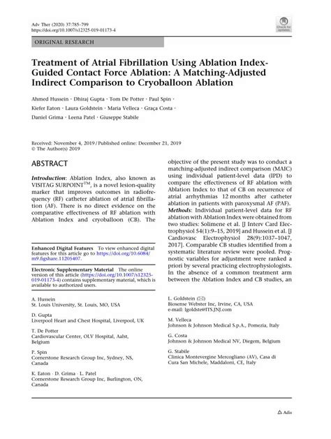 Pdf Treatment Of Atrial Fibrillation Using Ablation Index