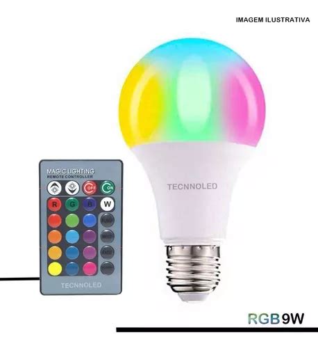 Lampada Bulbo Led Rgb 9w Controle E27 Bivolt 16 Cores MercadoLivre