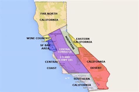 California Coastal Zone Map Best California State by area and Regions ...