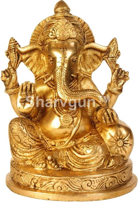 Amazon Sharvgun Ganesha Statue Brass Hinduism In India Religious