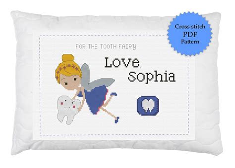 Tooth Fairy Cross Stitch Pattern Funny Personalized Xstitch Etsy