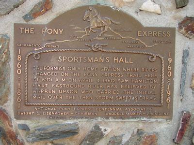 Landmark 704 Sportsman S Hall Overland Pony Express Route In