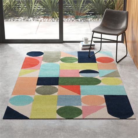 Geometric Handmade Tufted Wool Bluegreenorange Area Rug And Reviews