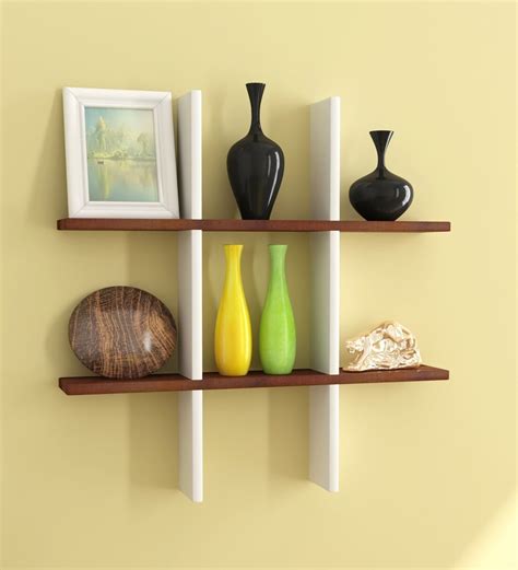 Buy Engineered Wood Floating Wall Shelf In White Color By Home Sparkle