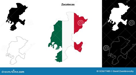 Zacatecas Outline Map Stock Vector Illustration Of Template