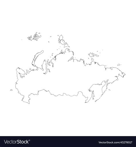 Russia country map outline Royalty Free Vector Image